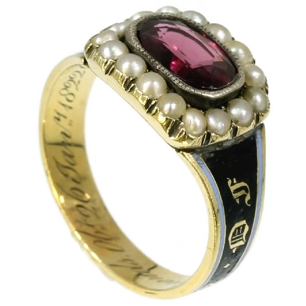 Gold Georgian antique mourning ring in memory of Mary Ann Edmonds 1806-1822 (image 5 of 20)